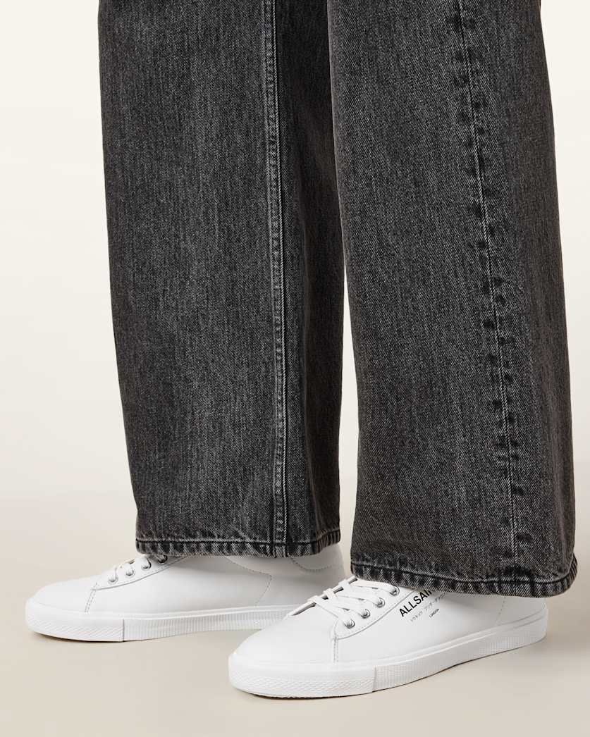 Underground Leather Low Top Trainers TRIPLE WHITE | ALLSAINTS